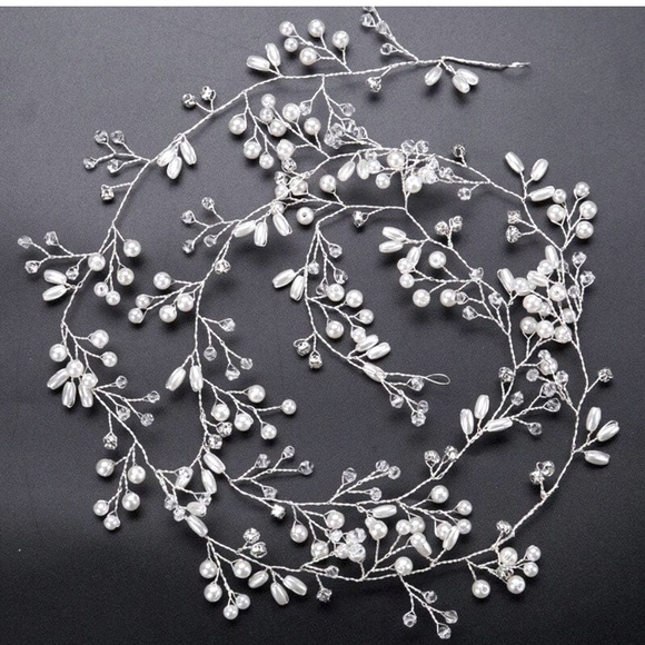 Silver Bridal Hair Vine - Picture 1 of 4
